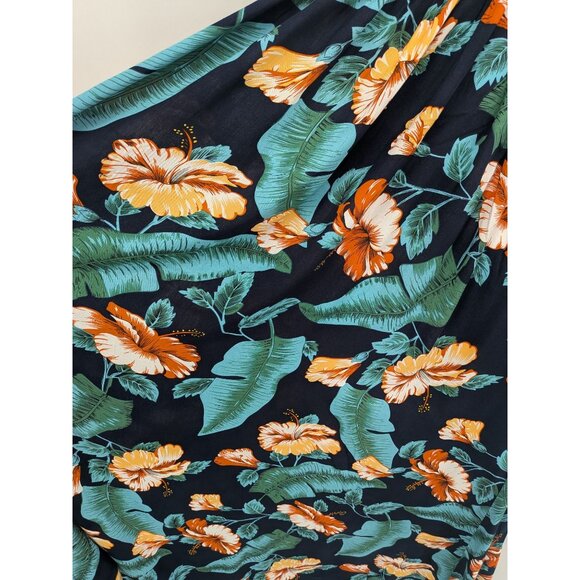 Aakaa Tropical Halter Maxi Dress Women Size XS Floral Open Back Resort Coastal - Picture 11 of 14